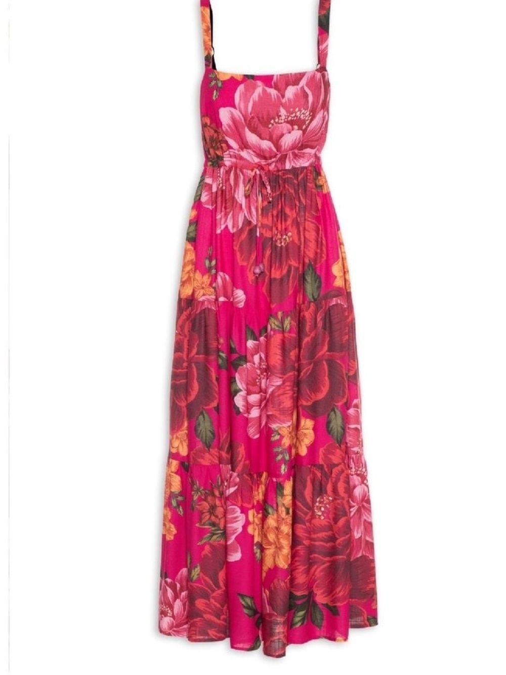 FARM RIO Marcella Floral Maxi Dress, Fuchsia, Size XS
